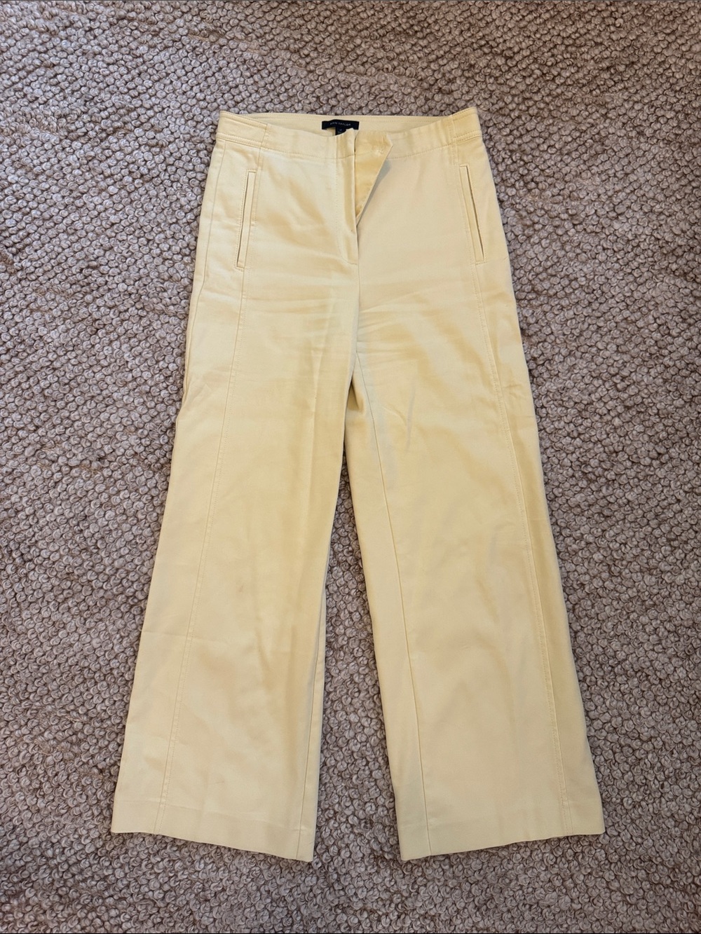 Ann Taylor Women's Yellow Wide-Leg Cropped Pants